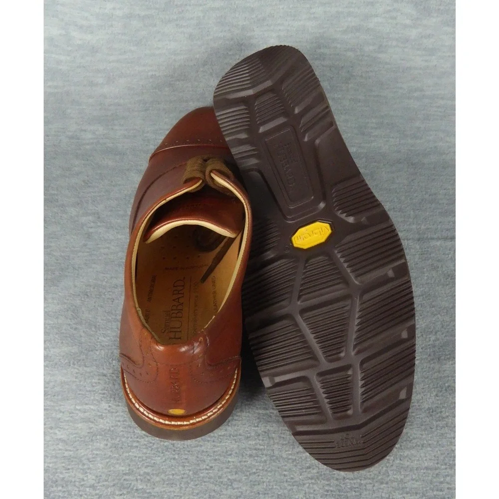 Samuel Hubbard Market Cap Shoes Mens 8 M Brown Whiskey Leather Oxford Casual